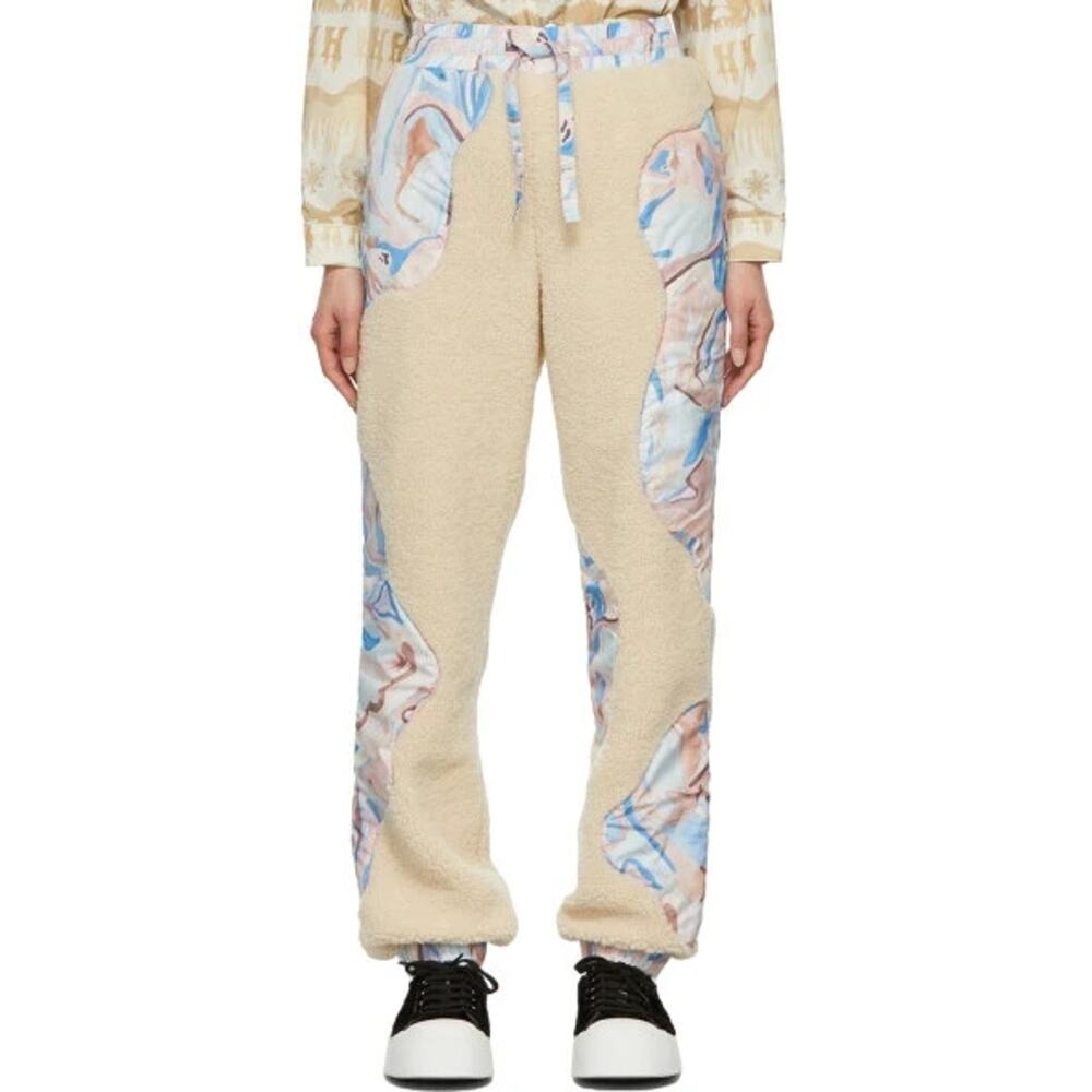 New HELMSTEDT Pants Medium Multicolor Paisley Print Off-White Suave Lounge Teddy